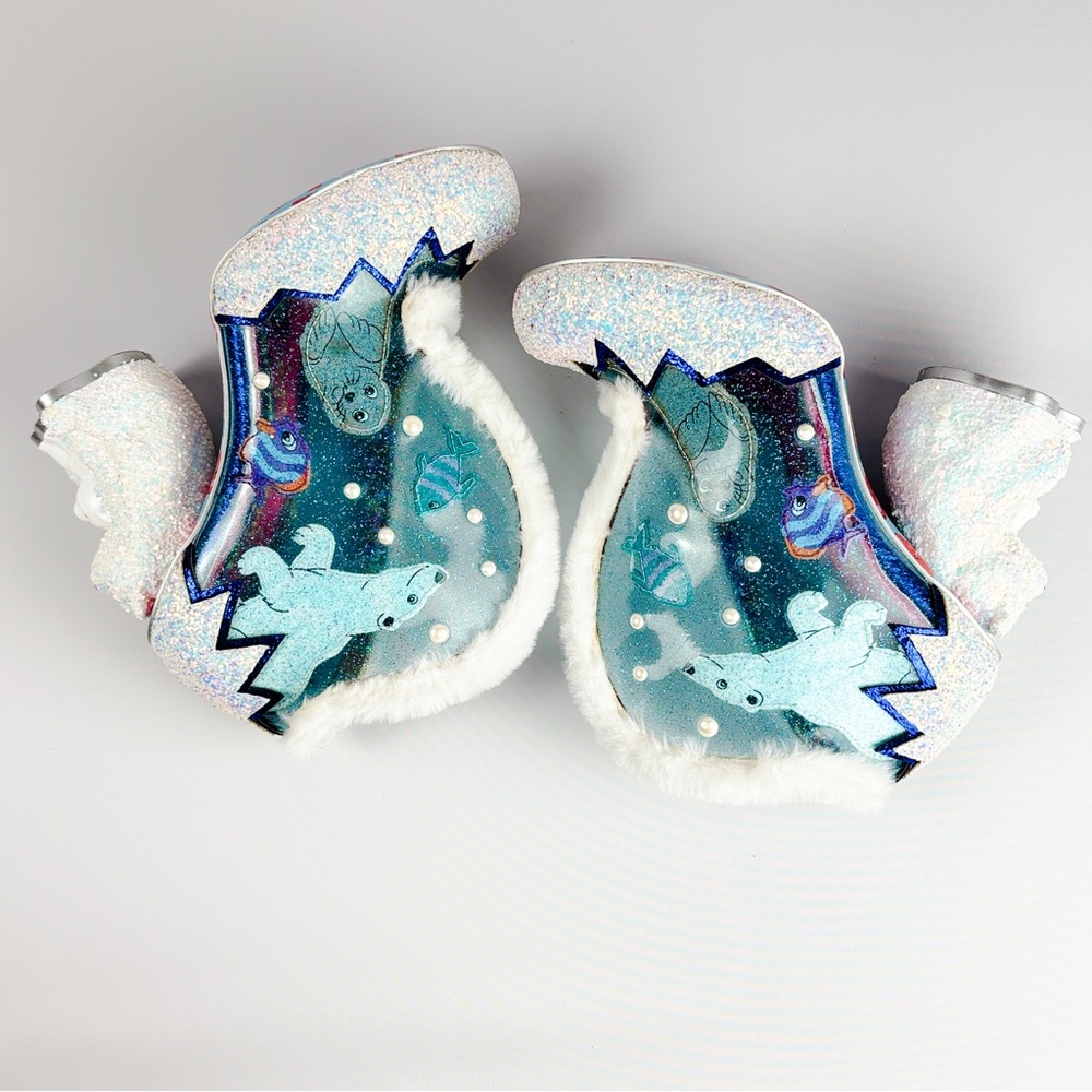 Irregular Choice “Fuzzy McFrosty” Polar Bear Heels – Winter Wonderland Collect - Picture 7 of 8
